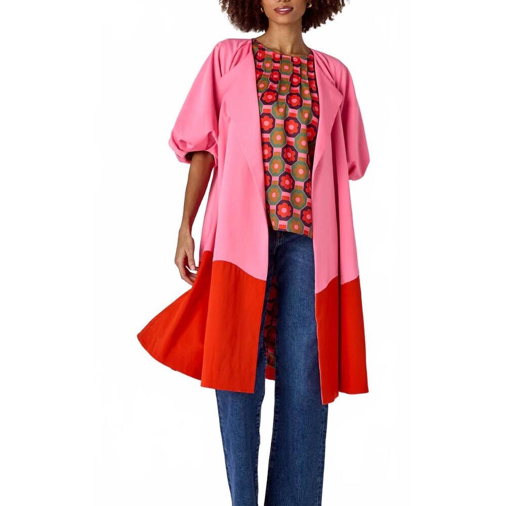 NEW CROSBY BY MOLLIE BURCH taryn open front coat in pink